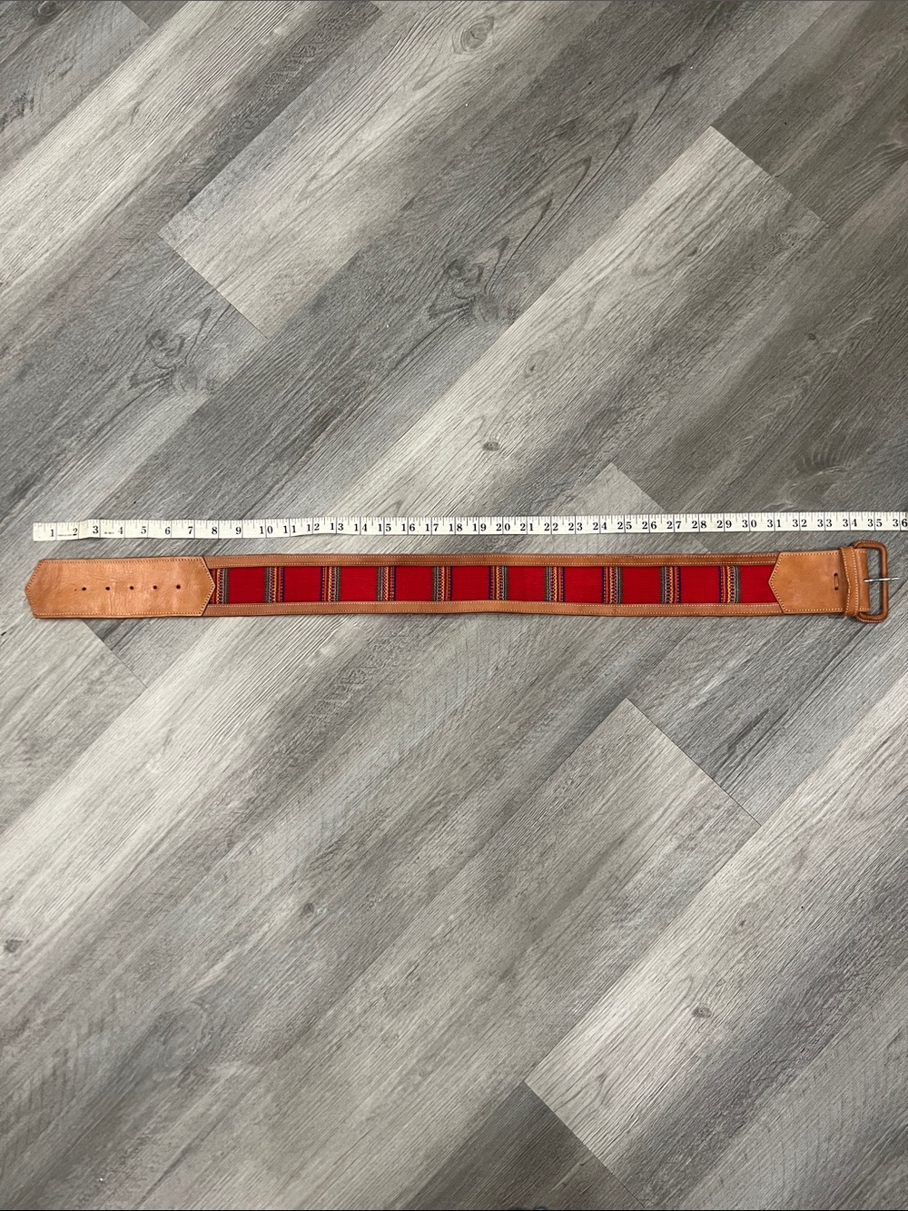 Guatemalan Textile and Leather Belt